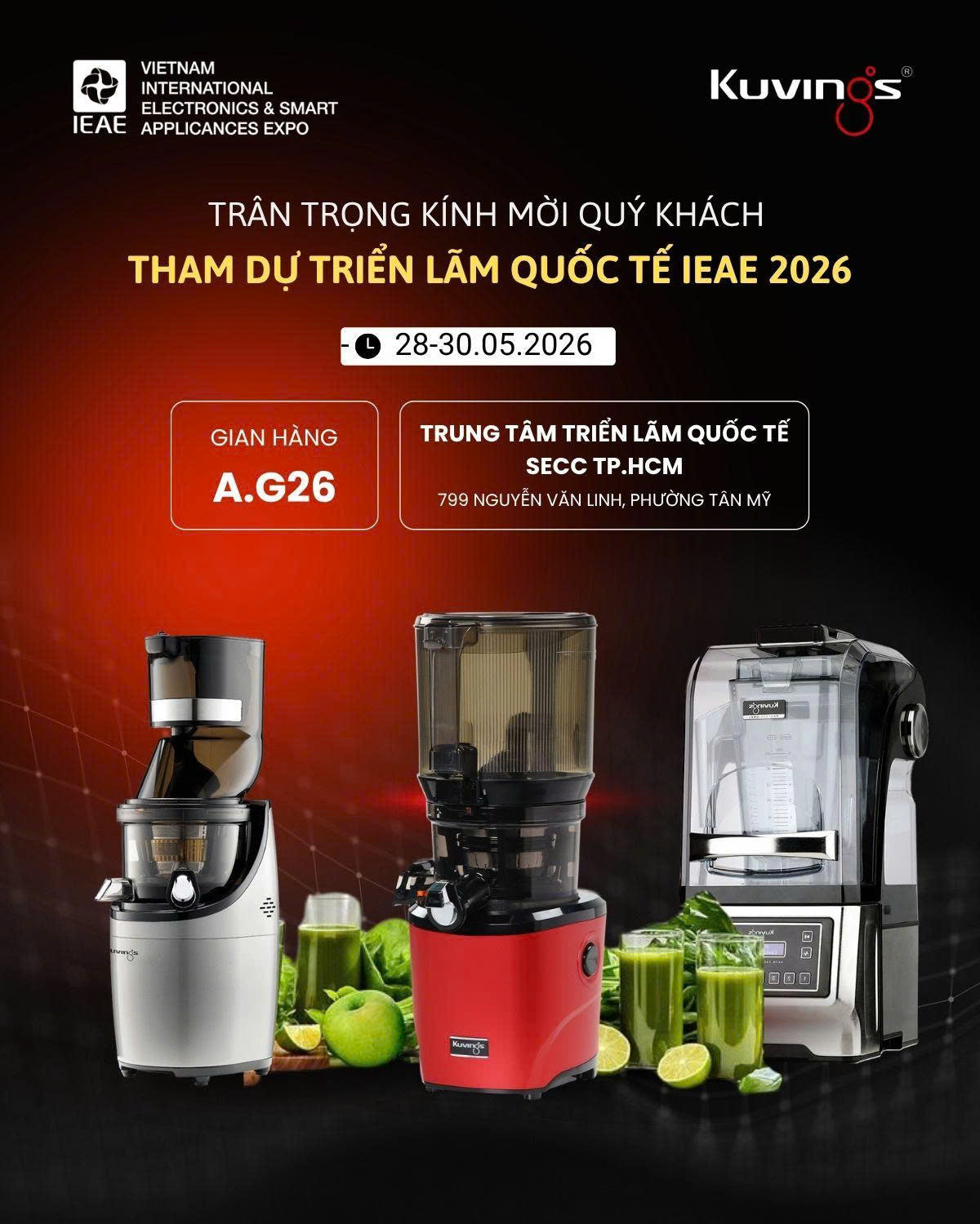 Kuvings tại IEAE HCM 2026 – Triển lãm Quốc Tế Điện Tử & Thiết Bị Thông Minh Việt Nam 2026
